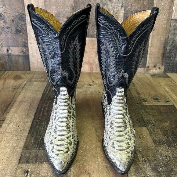 Tony Lama Vintage Snakeskin Western Cowboy Boots Mens 9 D - Picture 6 of 12